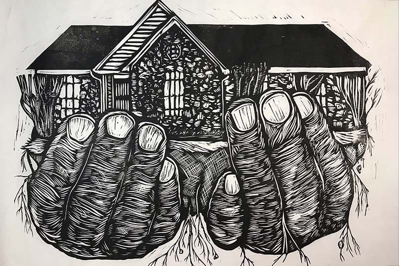 Memphis Roots, Linocut, 2022